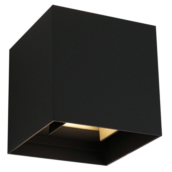Zwarte buiten wandlamp Dion, aluminium, modern, IP65, dim-to-warm