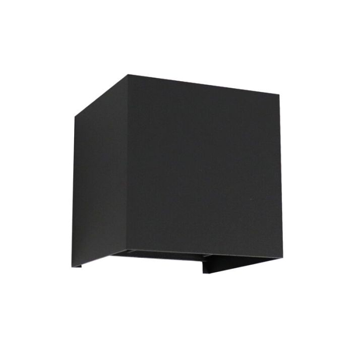 Zwarte buiten wandlamp Dion, aluminium, modern, IP65, dim-to-warm