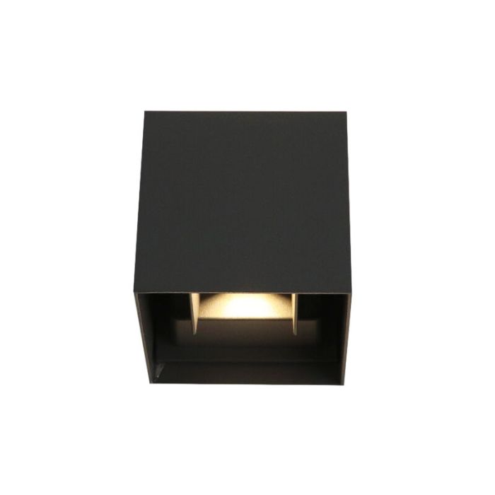 Zwarte buiten wandlamp Dion, aluminium, modern, IP65, dim-to-warm