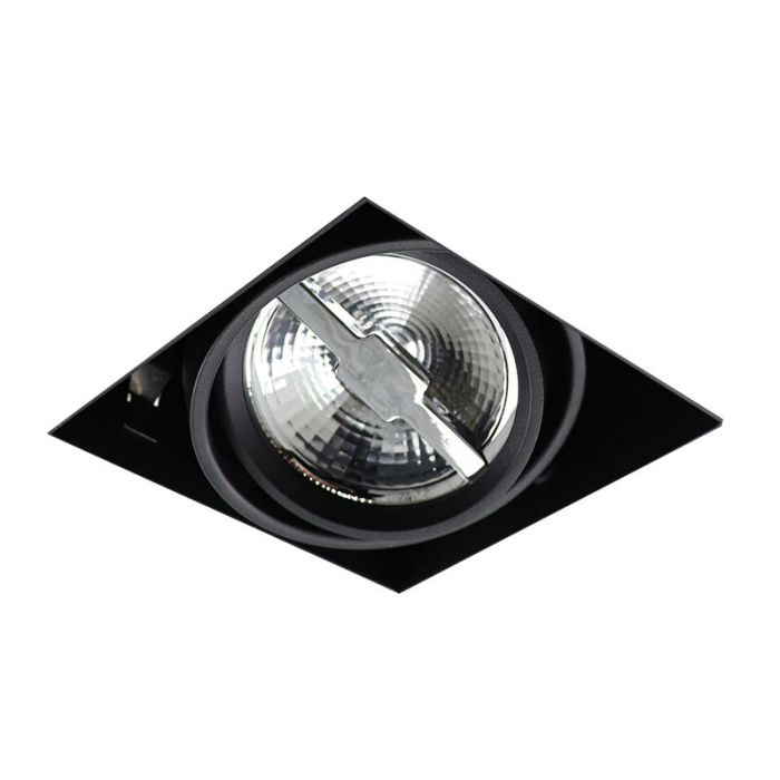 Zwarte trimless inbouwspot Joost, metaal, GU10 AR70
