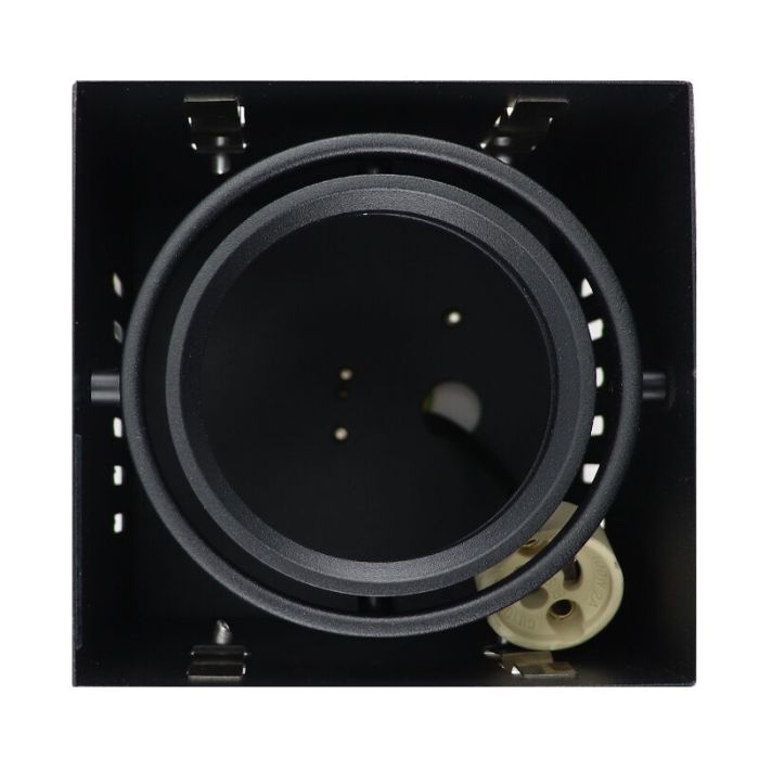 Zwarte trimless inbouwspot Joost, metaal, GU10 AR70