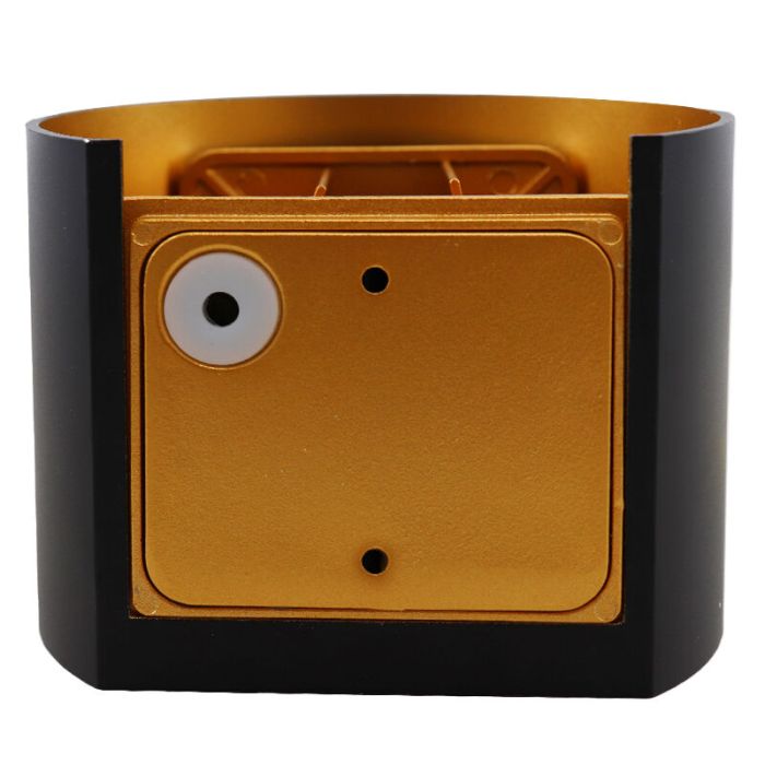 Up down wandlamp zwart met gouden binnenzijde, Dion, 6W, 2700K LED, IP65