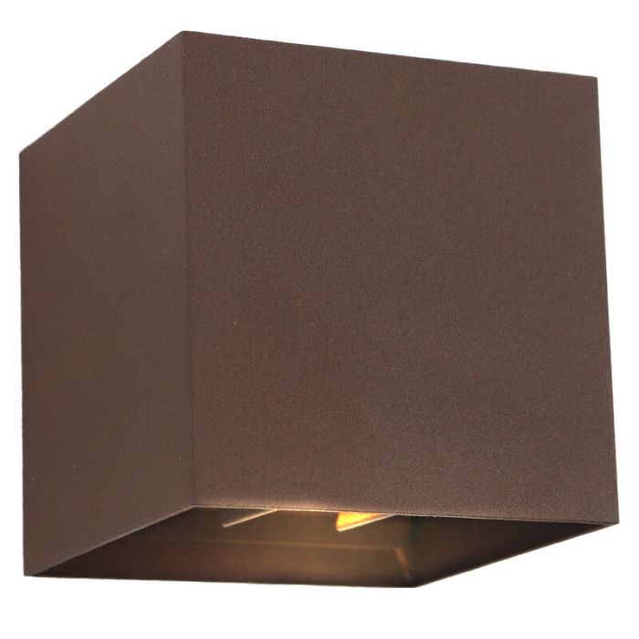 Moderne up down wandlamp roestkleurig, Dion, IP65