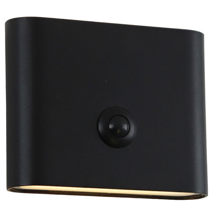 Moderne oplaadbare wandlamp zwart, Rodigo, 1W, 3000K LED, IP44