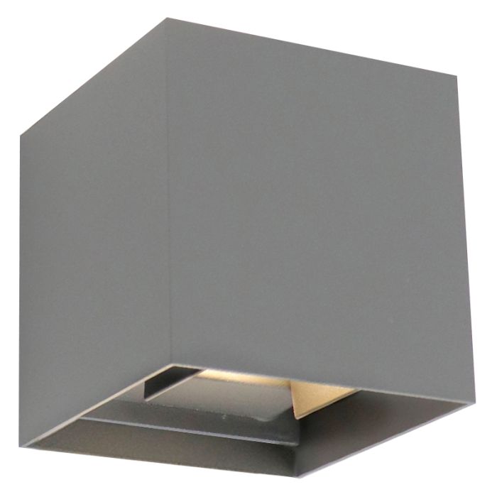 Moderne up down wandlamp grijs, Dion, IP65