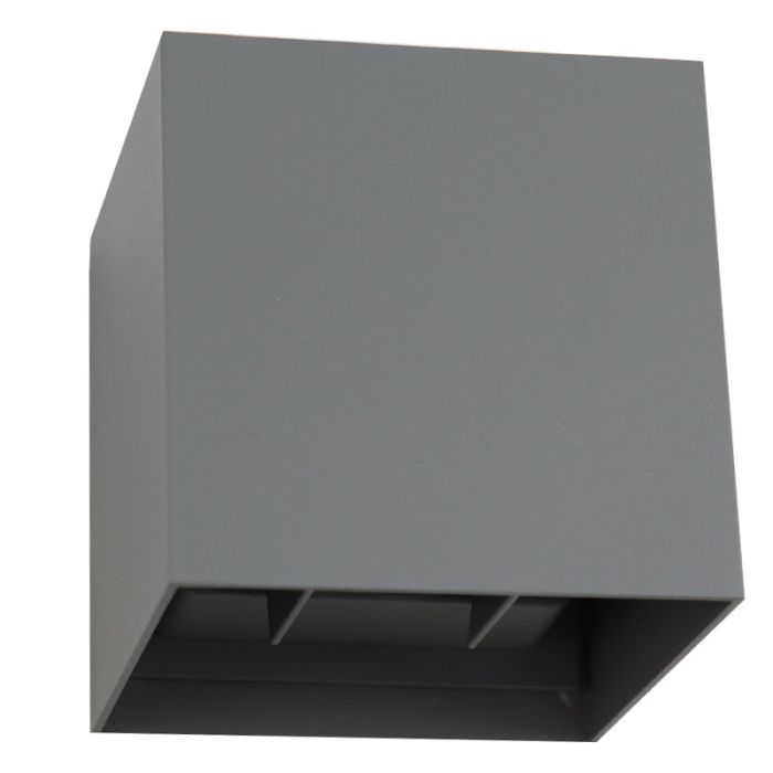 Moderne up down wandlamp grijs, Dion, IP65