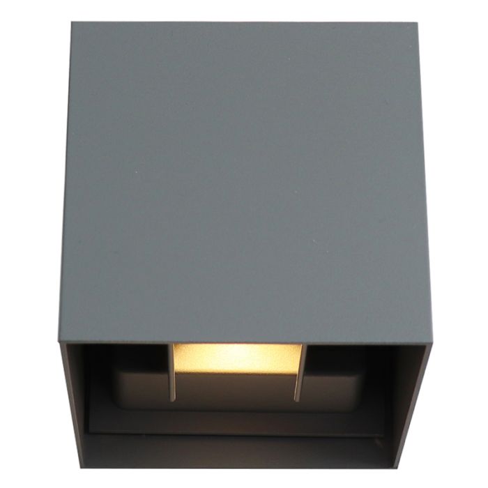 Moderne up down wandlamp grijs, Dion, IP65
