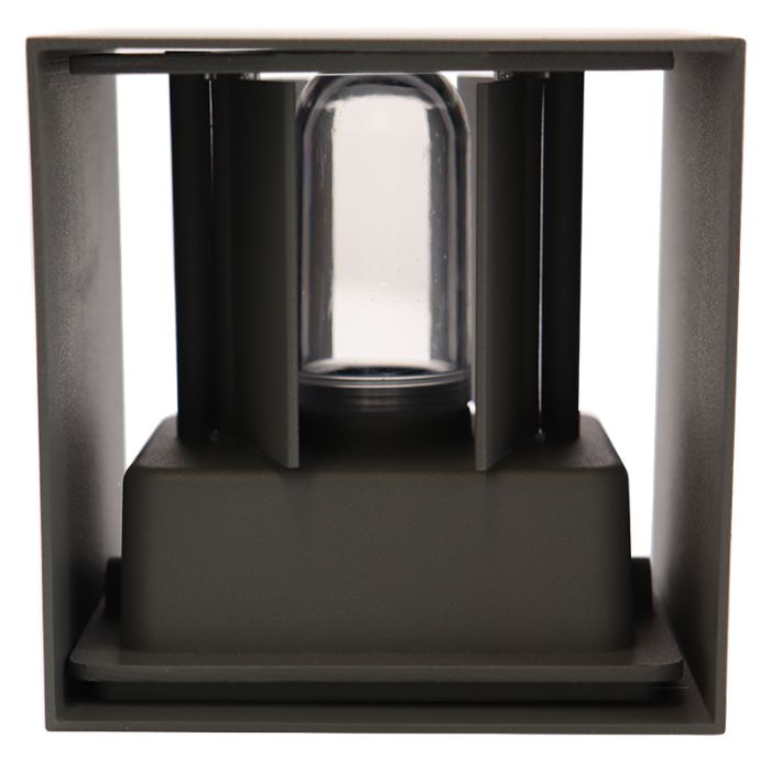 Moderne up down wandlamp grijs, Dion, IP65