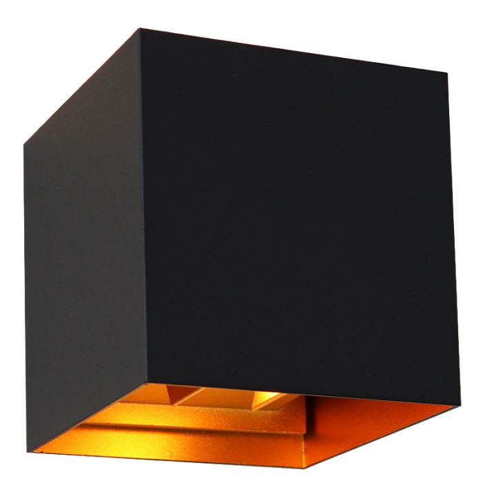 Moderne up down wandlamp zwart, Dion, IP65