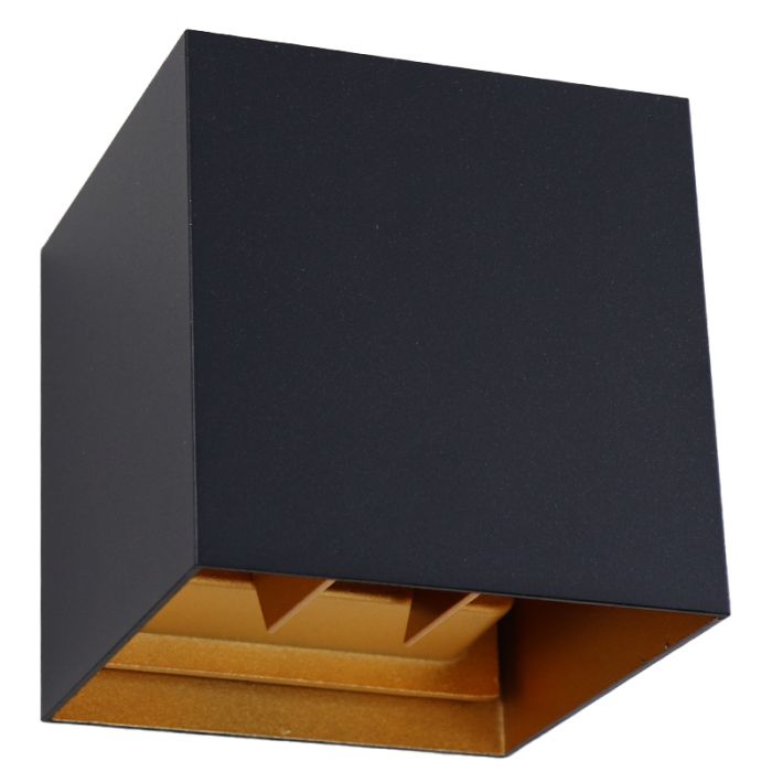 Moderne up down wandlamp zwart, Dion, IP65