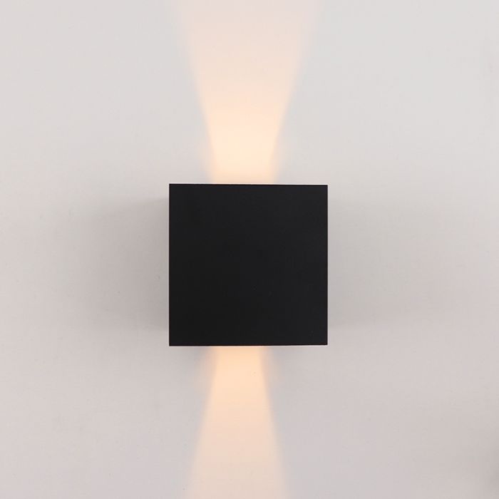 Moderne oplaadbare wandlamp zwart, Dion, 1W, 2700K LED, IP44