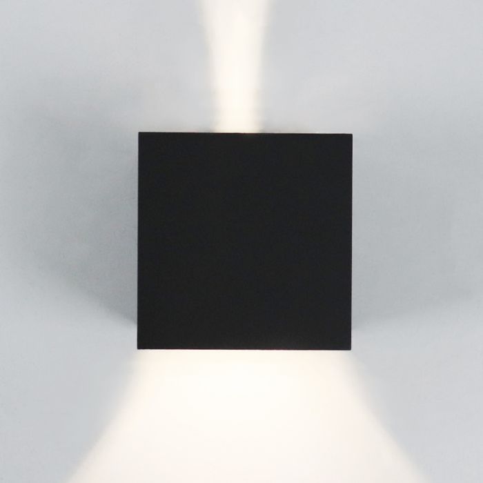 Moderne buiten wandlamp met schemersensor zwart, Dion, IP65