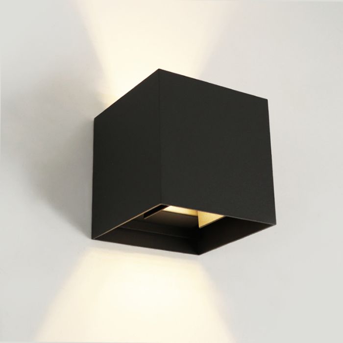 Moderne buiten wandlamp met schemersensor zwart, Dion, IP65