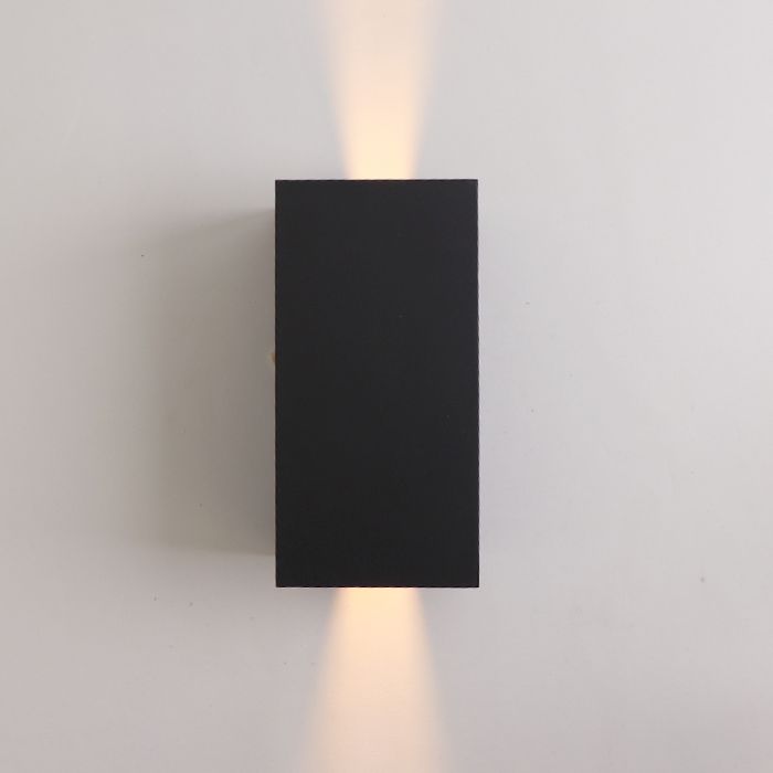 Moderne up down wandlamp zwart, Dion, IP65