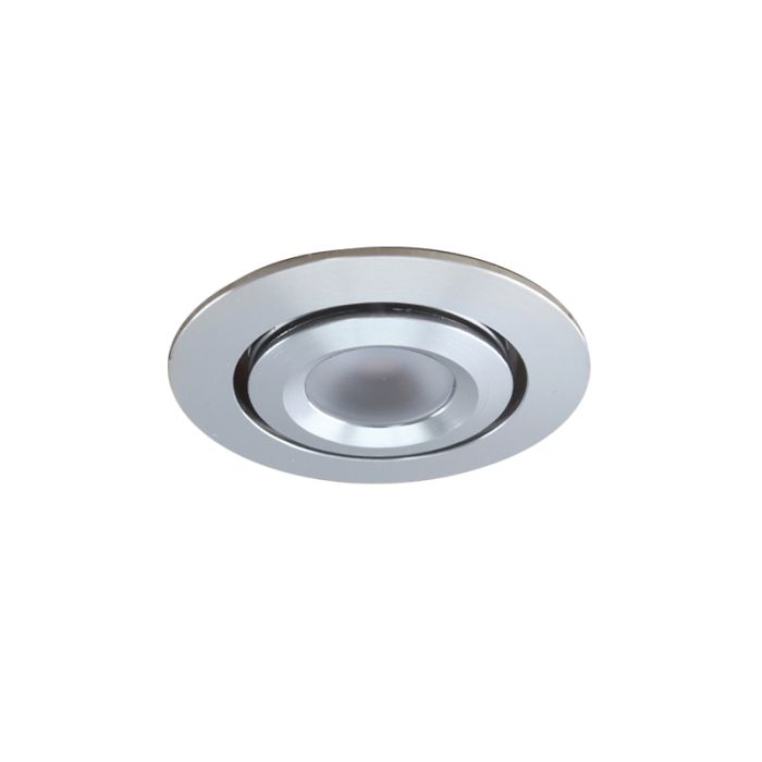 Rona kantelbare Veranda inbouwspot, IP44, dimbaar, Geborsteld chroom
