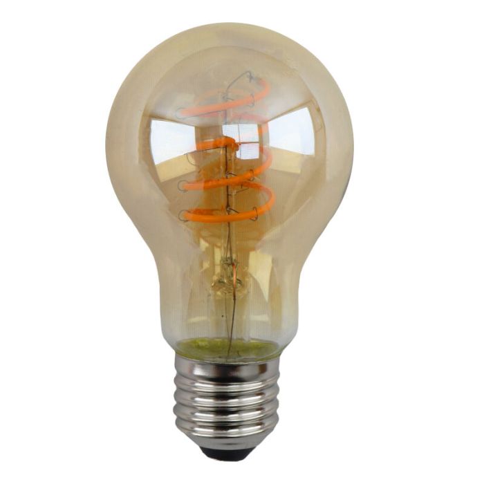 Dimbare Olucia E27 LED lamp, Tuelo, A60, 4W, amber glas, 2200k