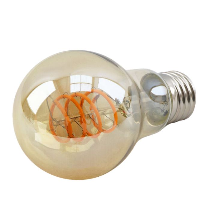Dimbare Olucia E27 LED lamp, Tuelo, A60, 4W, amber glas, 2200k