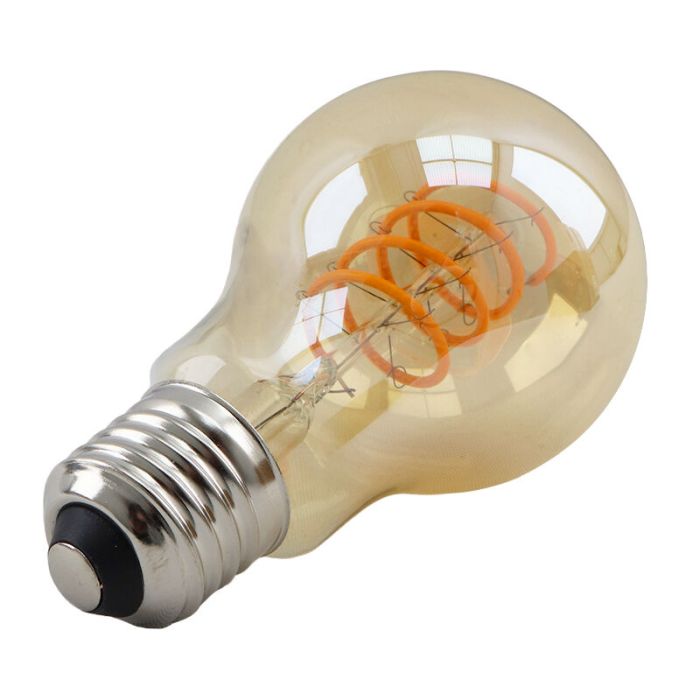 Dimbare Olucia E27 LED lamp, Tuelo, A60, 4W, amber glas, 2200k