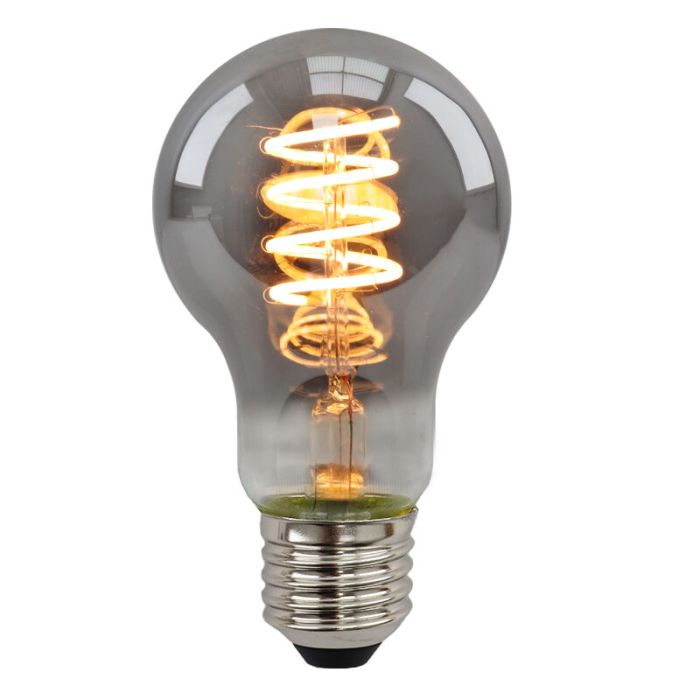Dimbare Olucia E27 LED lamp, Tuelo, A60, 4W, rookglas, 2200k