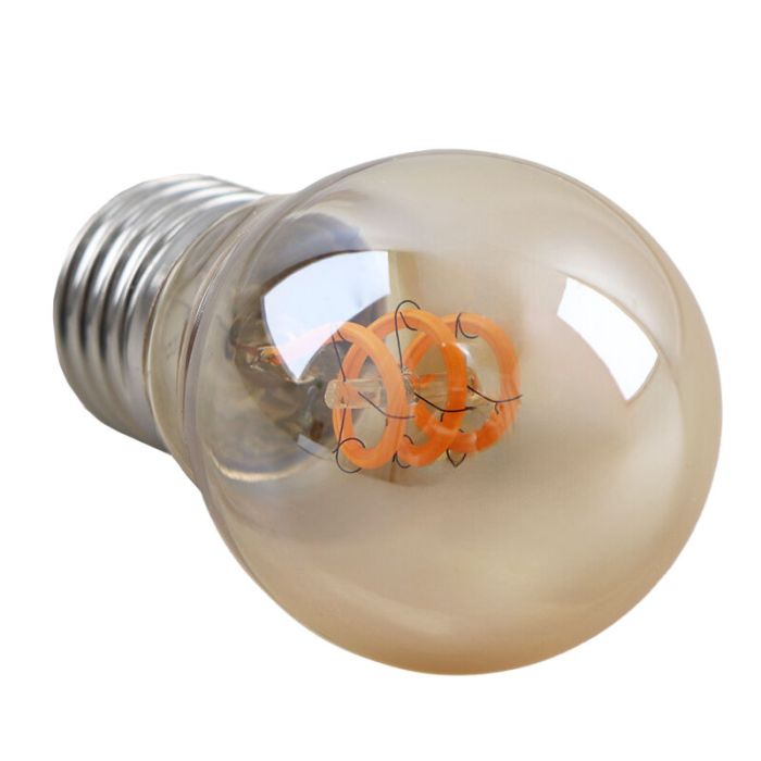 Dimbare Olucia E27 LED filament lamp Tuelo, amber, 4W, 2200K