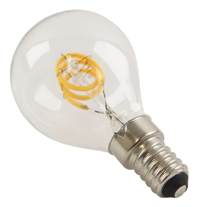 Dimbare Olucia E14 LED filament lamp Tuelo, P45, 4W, 2700K