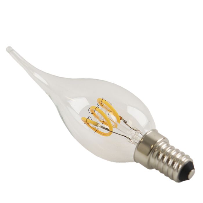 Dimbare Olucia E14 LED kaarslamp Tuelo, 2W, 2700K