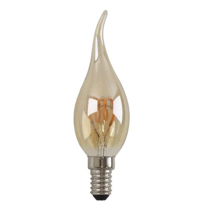 Dimbare Olucia E14 LED kaarslamp Tuelo, amber, 2W, 2200K
