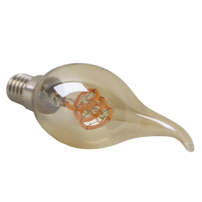 Dimbare Olucia E14 LED kaarslamp Tuelo, amber, 2W, 2200K