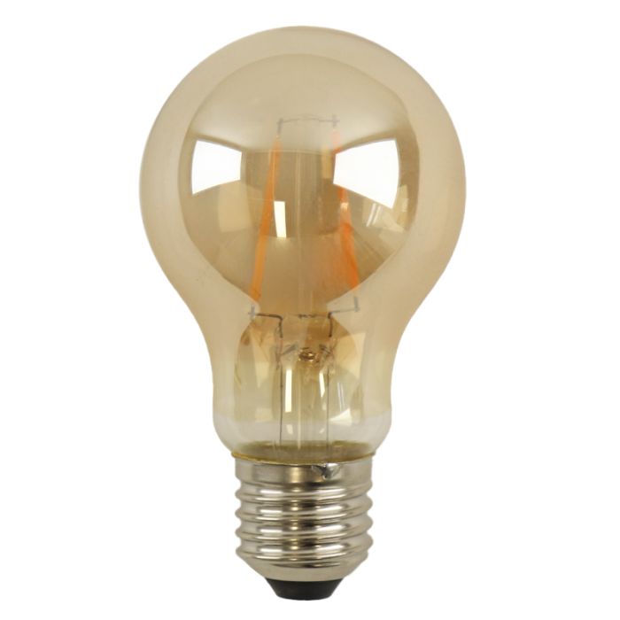 Dimbare Olucia E27 LED filament lamp Yona, amber, A60, 2W, 2200K
