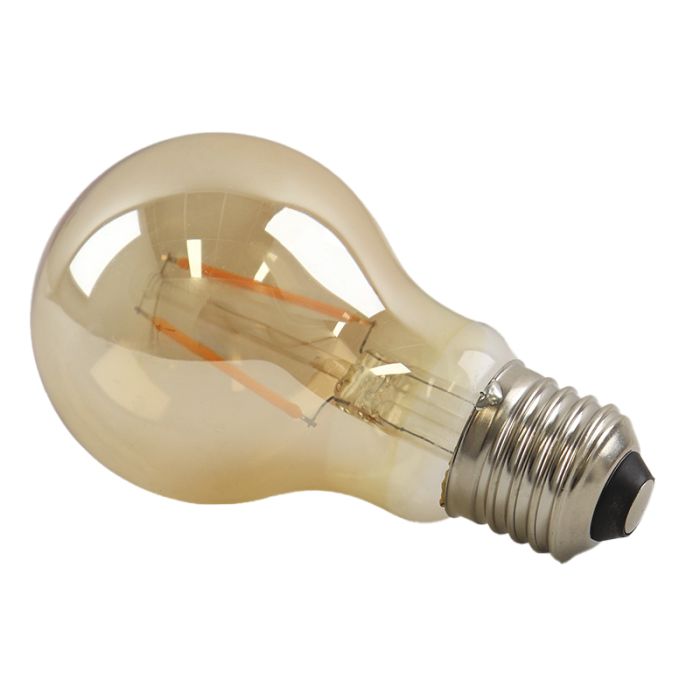 Dimbare Olucia E27 LED filament lamp Yona, amber, A60, 2W, 2200K