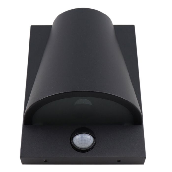 Moderne buiten wandlamp met bewegingssensor zwart, Luana, IP43