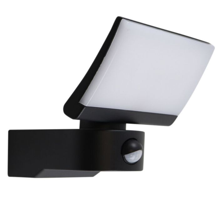 Moderne buiten wandlamp met bewegingssensor zwart, Leonie, 24W, 3000K LED, IP54