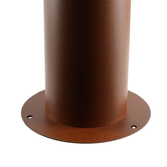 Roestkleur staande buitenlamp Sanel, Smoke glas, 60cm