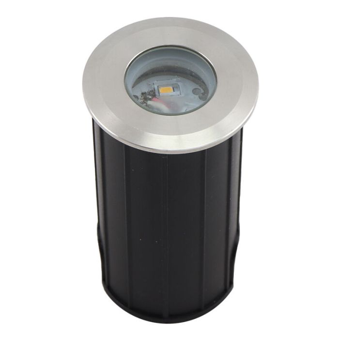 Aluminium grondspot chroom, Catamarca, 12V, 3W, 3000K LED, IP68