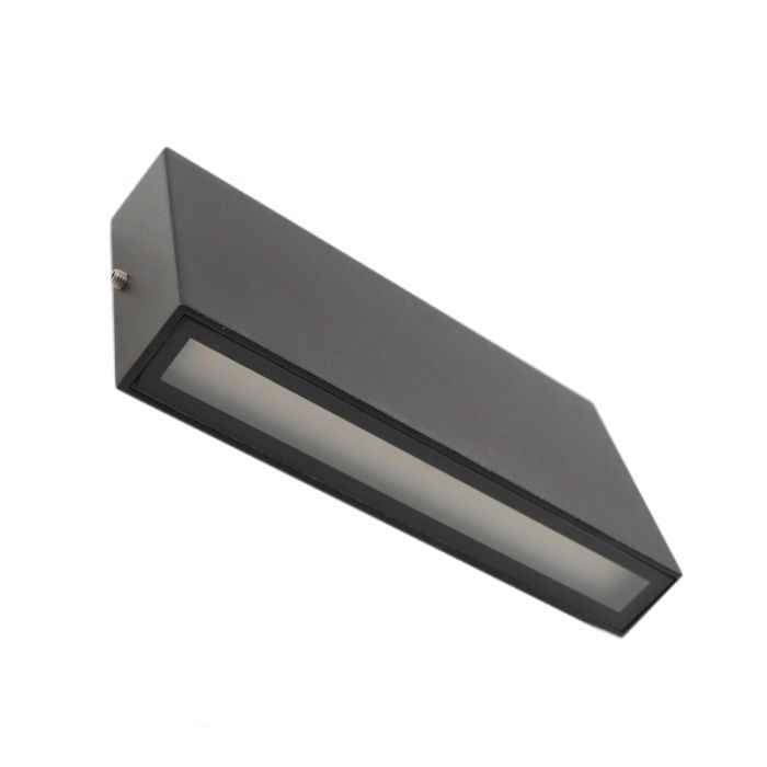 Zwarte up-down buitenlamp Cailey, met geïntegreerd LED, groot, rechthoekig