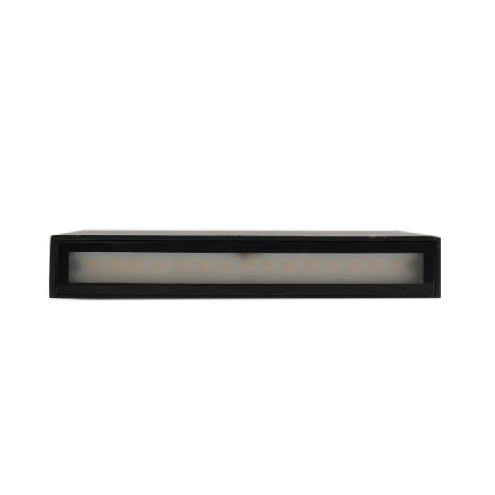 Zwarte up-down buitenlamp Cailey, met geïntegreerd LED, groot, rechthoekig