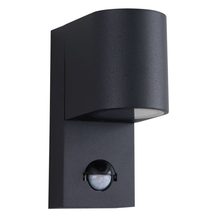 Moderne buiten wandlamp met bewegingssensor zwart, Corina, IP54