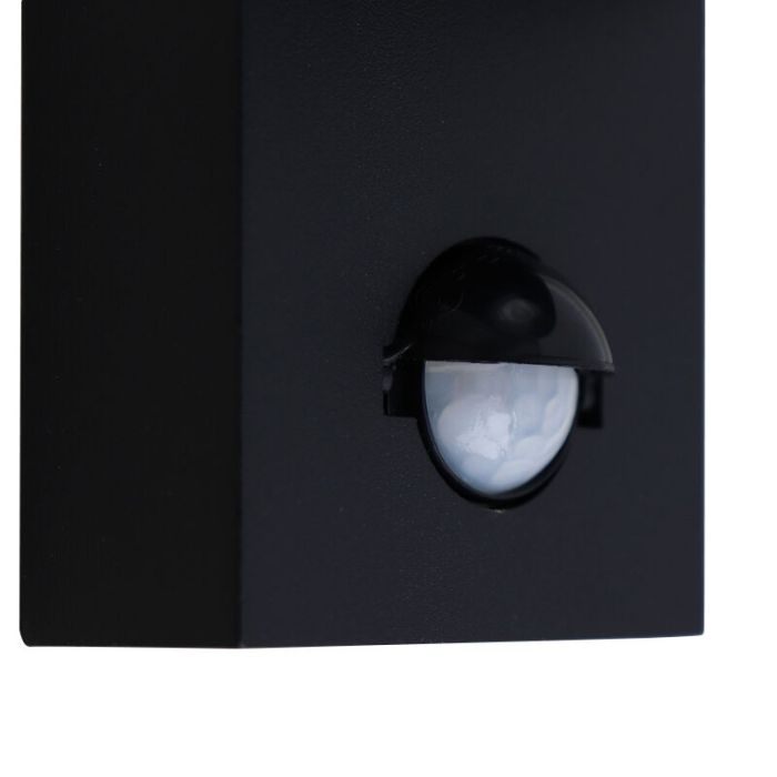 Moderne buiten wandlamp met bewegingssensor zwart, Corina, IP54