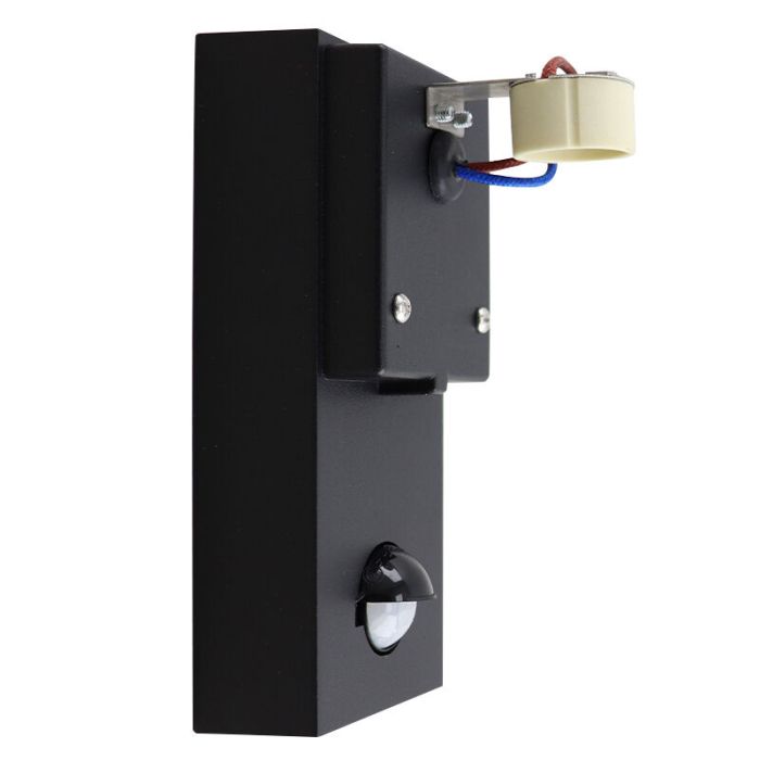 Moderne buiten wandlamp met bewegingssensor zwart, Corina, IP54