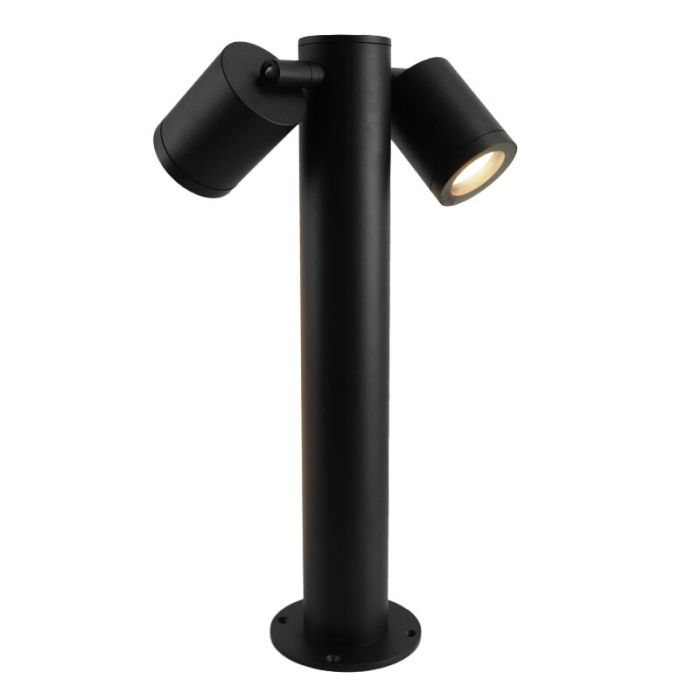 Zwarte moderne buitenlamp, Clevor 2L, aluminium, IP44