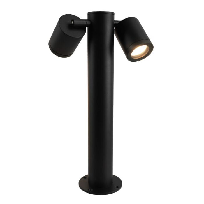 Zwarte moderne buitenlamp, Clevor 2L, aluminium, IP44