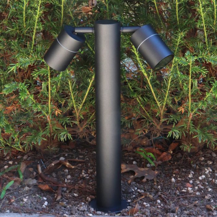 Zwarte moderne buitenlamp, Clevor 2L, aluminium, IP44
