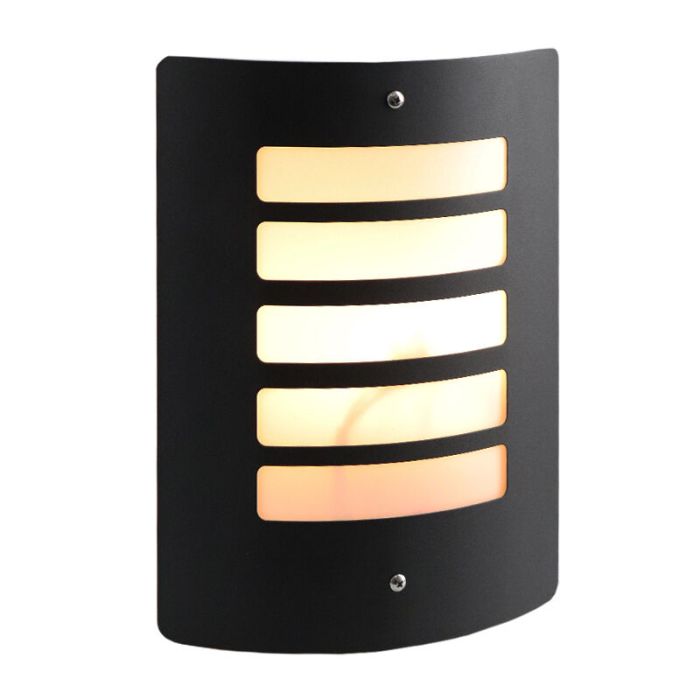 Moderne buiten wandlamp met schemersensor Manuel, zwart, aluminium, IP44