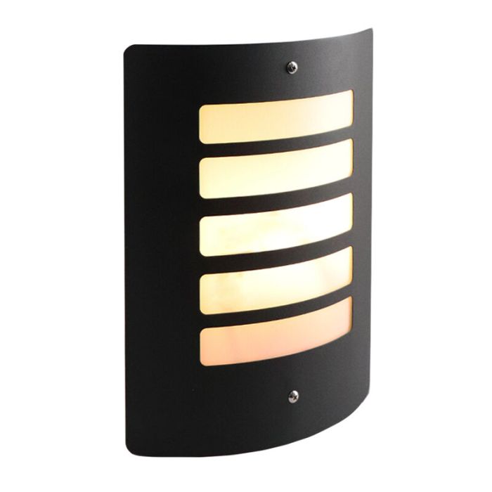 Moderne buiten wandlamp met schemersensor Manuel, zwart, aluminium, IP44