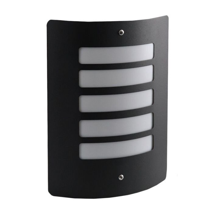 Moderne buiten wandlamp met schemersensor Manuel, zwart, aluminium, IP44