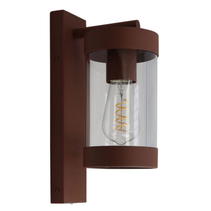 Moderne buiten wandlamp met schemersensor roestkleurig, Musa, IP44