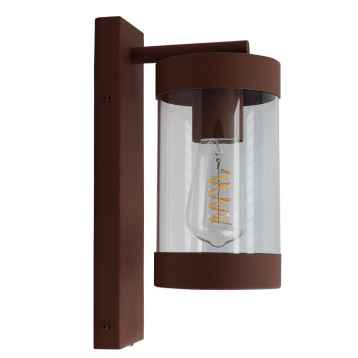 Moderne buiten wandlamp met schemersensor roestkleurig, Musa, IP44
