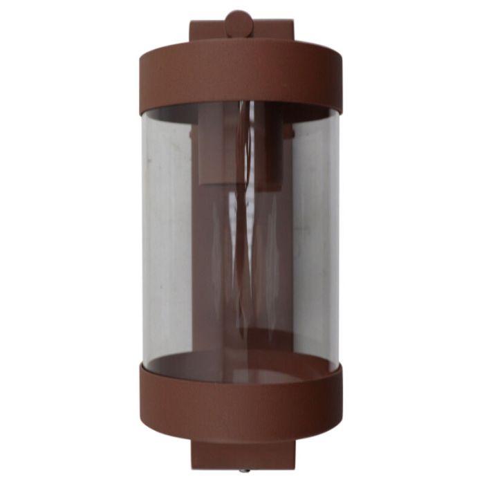 Moderne buiten wandlamp met schemersensor roestkleurig, Musa, IP44
