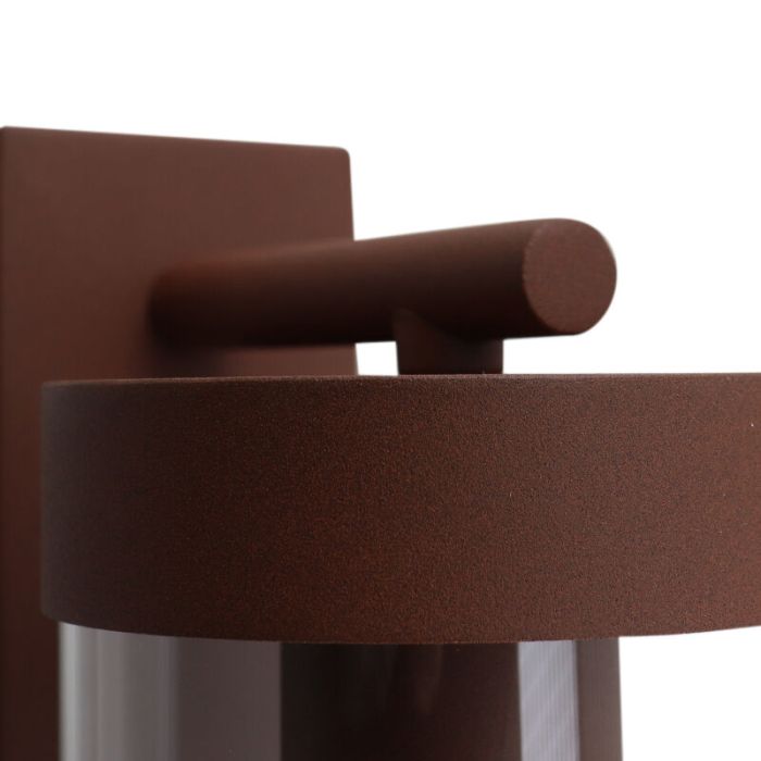 Moderne buiten wandlamp met schemersensor roestkleurig, Musa, IP44