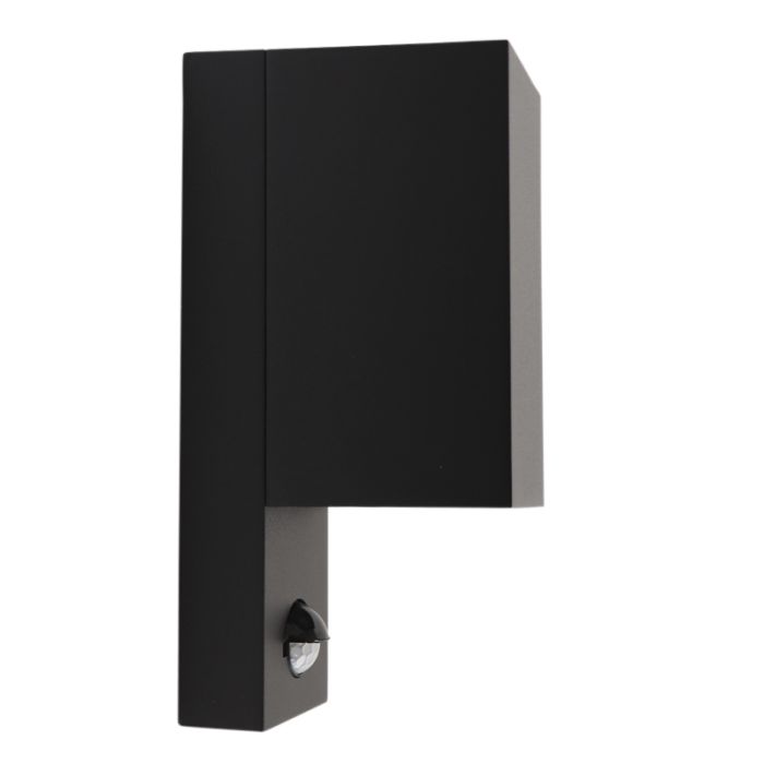 Moderne buiten wandlamp met bewegingssensor zwart, Corella, IP54